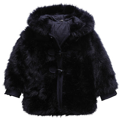 Navy Blue Faux-Fur Hooded Duffle Coat - Fashion Baby Stories